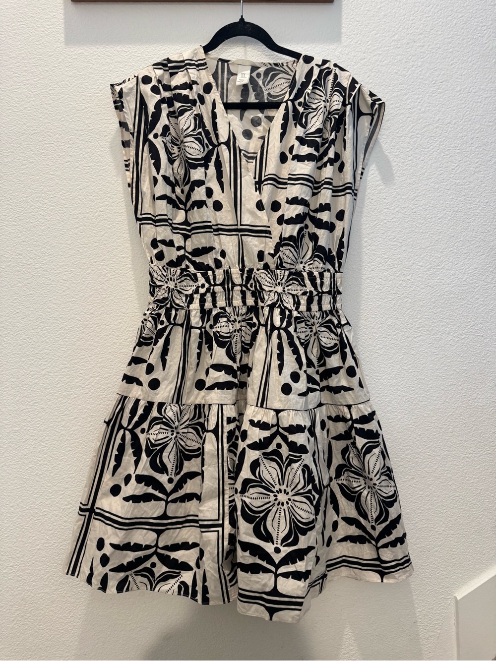 H&M Cotton Dress w/ a flattering smocked waist & crisp woven cotton finish